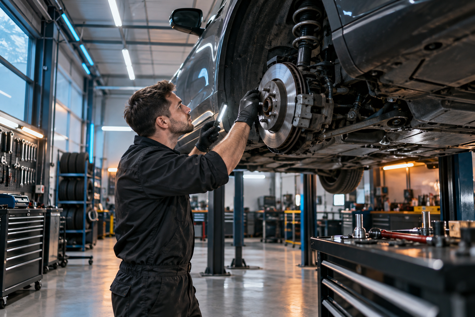 Contrôle du freinage et de la suspension dans l’atelier